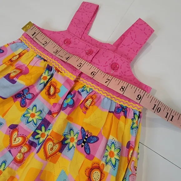 Smocked Bubble Chicken Noodle San Francisco Romper Multi Color Size 9M Flowers - Picture 8 of 12